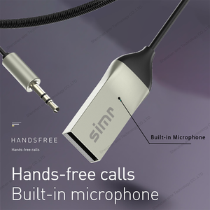 Simr алюминиевый сплав <span class=keywords><strong>Bluetooth</strong></span> аудио-приемник 3,5 мм AUX автомобильный комплект Музыкальный беспроводной адаптер Поддержка TF Card Play с микрофоном для динамика - Product Image 2