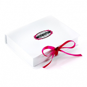 Custom Printed Logo White Small Rigid Cardboard Book Style Shape Packaging Paper Ribbon Gift <b>Box</b> - Product Image 4