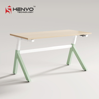 Bureau électrique ergonomique à double moteur, silencieux, en acier, contemporain, extensible, pour le travail assis-debout, idéal pour l'étude et le bureau