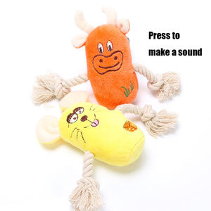 Durable Squeaky Puppy Teeth Cleaning Pet Chew Toys Rope Knotted <b>Plush</b> Mouse & Animal Rabbit Squeak Toys for <b>Cat</b> Dogs - Product Image 3