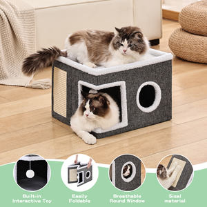 Теплая Складная кошачья кровать моющаяся кошачья кровать оптом Когтеточка для домашних животных аксессуары - Product Image 5