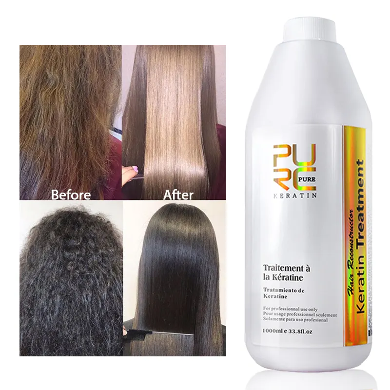 Keratina perawatan rambut Keratin murni Brazil, perawatan Keratin pelurus rambut organik untuk pelurus rambut