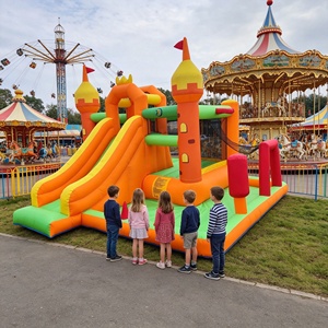 GOLDEN ART Y-250 Castello Gonfiabile in PVC a Tema Fiabesco, Castello Saltarello per Bambini con Doppio Scivolo, Giochi Gonfiabili da Esterno per Giardino - Product Image 4