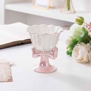 Fantasia Arco Design Bonito Sorvete Copo De Cerâmica Cálice Porcelana Sobremesa Tigela Menina Chá Da Tarde Café Leite Partido Nicho Presente - Product Image 6