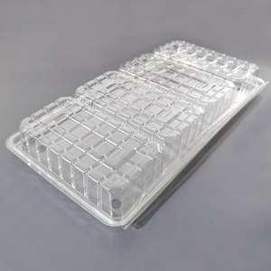 Récipient en plastique jetable à 4 grilles perforées, respirant, transparent et épais pour pâtisseries, produits de boulangerie pour biscuits, gelée de sushi - Product Image 5