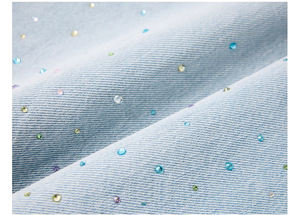 <span class=keywords><strong>Jupe</strong></span> mini en jean extensible coupe ajustée taille haute décontractée bleu clair été 2026 avec sequins colorés, écologique et respirante - Product Image 6
