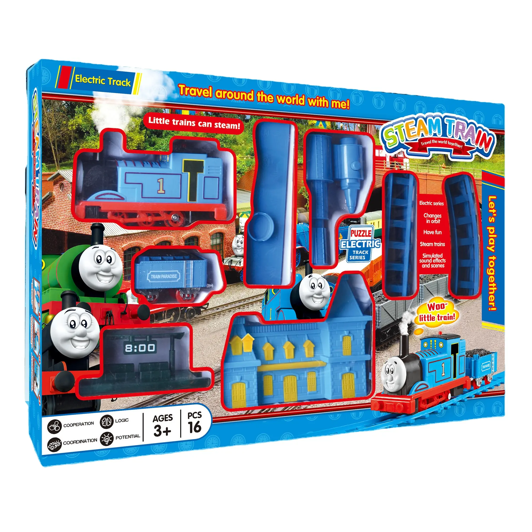 Have Fun Electric Rc Train Set Railway Water Injection Steam Smoke Toys Thomas And Friend Train Track Toys For Children Unisex