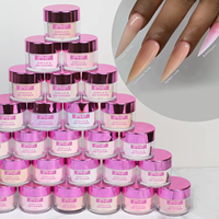 Kit de poudre acrylique nude 12 teintes couvrantes rose beige pour extension d'ongles