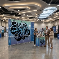 Stand d'exposition portable pop-up sans outil pour salon professionnel et publicité