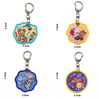 Porte-clés brodé de dessins animés tendance, logo et taille personnalisés, tissu sergé en polyester, cadeau souvenir décoratif