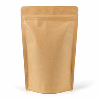 Sacs d'emballage alimentaire biodégradables en papier kraft brun de haute qualité, refermables, avec impression numérique sur la surface