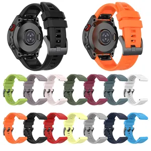 Gelang cepat cocok 26mm untuk tali Garmin Fenix 7X Pro, gelang olahraga silikon lembut untuk Fenix 7X/6X Pro/5X Plus/3/Descent Mk2i