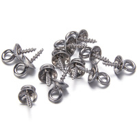 Vis à œil en acier inoxydable en stock, œillets en forme de 9, coins plats et pointus, tiges filetées, modèle 06263, Yiwu Originperfect DIY