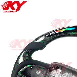 Volant sport en fibre de carbone forgée avec revêtement en daim et écran LED pour Dodge Challenger SRT RT Durango Charger Hellcat Scat Pack - Product Image 2