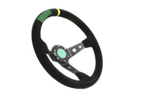 Volant de voiture en daim de 350 mm, sport de drift, volant profond noir, universel