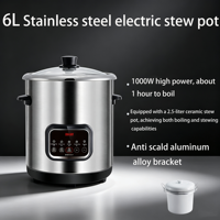 Panci Rebus Listrik Stainless Steel Rumah Tangga Grosir, Penjualan Langsung Pabrik, Panci Rebus Sup dan Bubur