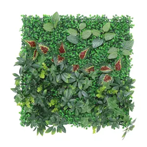 رشاش بلاستيكي مزخرف ، لوح تحوط من خشب البقس ، نباتات صناعية ، جدار أخضر للعشب للحديقة العمودية