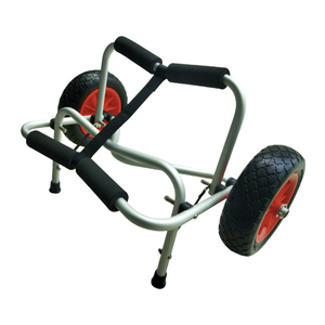 Chariot de transporteur de canoë de kayak en aluminium de sortie d'usine 2 roues libres plates pour le transport de surf 100kg OEM personnalisable - Product Image 1
