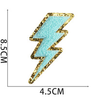Patchs de broderie 3D colorés Chenille Bling Badges Iron-On Sew-On Brodé Auto Mail Badges Catégorie
