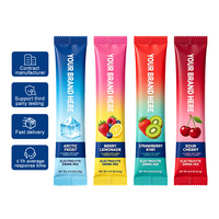 Poudre d'électrolytes sans sucre en sachet individuel, saveur fruits variés, avec multivitamines pour la nutrition sportive et la réhydratation quotidienne
