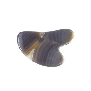 Logo personnalisé 100% véritable agate grise naturelle outil de Guasha pour le visage pierre de Jade grise <span class=keywords><strong>Gus</strong></span> Sha soin de la peau de Massage visage Guasha - Product Image 2