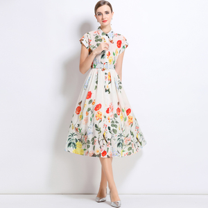 Robe <span class=keywords><strong>pour</strong></span> femmes <span class=keywords><strong>grande</strong></span> <span class=keywords><strong>taille</strong></span>, nouvelle collection été, col polo, manches courtes, robe imprimée, <span class=keywords><strong>vêtements</strong></span> de boutique, vente en gros - Product Image 6
