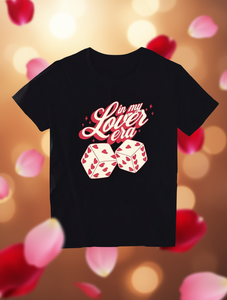 T-Shirt da Donna My Era Lover con Motivo a Dadi a Forma di Cuore, per San Valentino, Casual, Manica Corta, Collo Tondo, Morbida e Traspirante in Jersey - Product Image 2