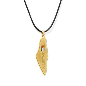 Saint-Esprit Blanc Colombe Palestine Drapeau Libre Plaqué Or Pendentif Collier Argent Plaqué Métal Émail Paix Pigeons Drapeau Collier - Product Image 5