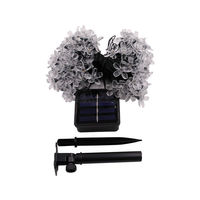 Guirlande lumineuse solaire 8 modes en forme de fleurs de cerisier, violettes, étanches pour extérieur, jardin, patio, décoration d'arbre pour Noël et autres fêtes