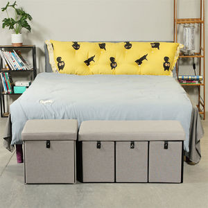 Bailey fournisseur de meubles de salon tabourets en simili cuir MDF poufs marron pliant rangement pouf Table basse pour salons - Product Image 6