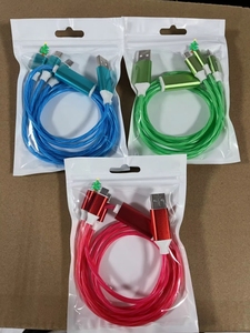 Nouveau Câble de Recharge USB 3 en 1, LED Lumineux à Flux Rapide, pour Téléphone Portable, USB Type-C et Micro USB - Product Image 6