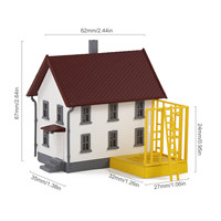 Kit de maison décorée à l'échelle N 1:160 JZN5881, à deux étages, pour bâtiments