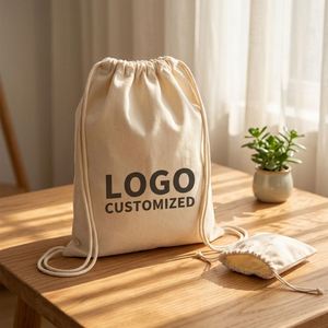 LOW MOQ Custom Promotional Fashion Soft Sports Drawstring <b>Backpack</b> Canvas Bag Personalized Logo Label Gym Team - Product Image 1