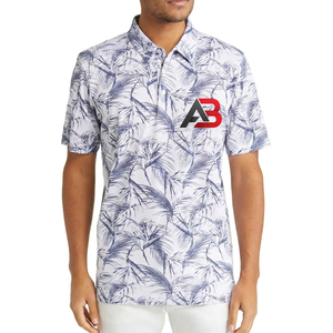 Chemise boutonnée décontractée pour homme avec logo personnalisé, impression numérique, coupe ajustée, tricotée, manches courtes, OEM, polyester/coton écologique, séchage rapide - Product Image 1