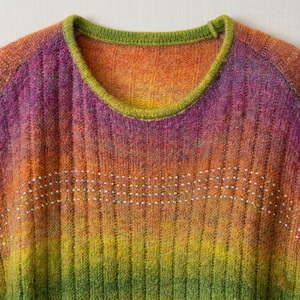 Wholesale <strong>Women's</strong> Rainbow Striped Sequin Sweater Round Neck <strong>Sparkly</strong> Knitted Pullover Loose Colorful Ombre <strong>Jumper</strong> Fashion Top - Product Image 6