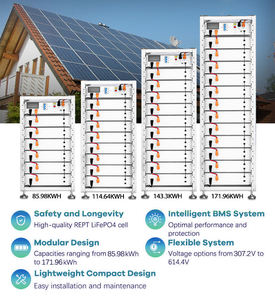 แบตเตอรี่โซลาร์เซลล์แรงดันสูง 51.2v 160v-800v 8000 รอบการใช้งาน BMS 50kwh 100kwh 200kwh แบตเตอรี่โซลาร์เซลล์พร้อมระบบกักเก็บพลังงาน - Product Image 1