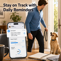 Collier de suivi GPS intelligent Trevaron pour animaux de compagnie, enregistrement du poids, objectifs d'activité, compteur de pas, plan d'exercice, abonnement à l'application