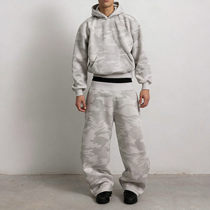 Conjunto Deportivo Personalizado <span class=keywords><strong>para</strong></span> <span class=keywords><strong>Hombre</strong></span>, Camuflaje, Felpa Francesa, Algodón, 2 Piezas, Estilo Urbano Holgado, Sudadera con Capucha y Pantalones Deportivos - Product Image 1