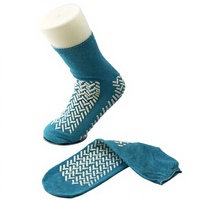 Taille personnalisée Chaussettes hospitalières jetables adultes antidérapantes Motif de points anti-dérapant et antibactérien