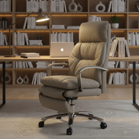 Chaise de bureau de direction pivotante à dossier haut, en cuir PU de luxe, moderne, confortable, inclinable et réglable, avec base chromée