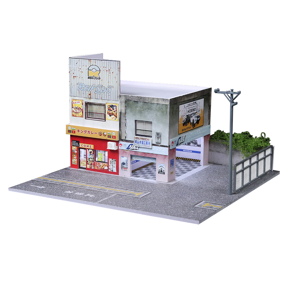MOREART 1:64 Scale Japanese Curry Restaurant Parking Lot Lighting