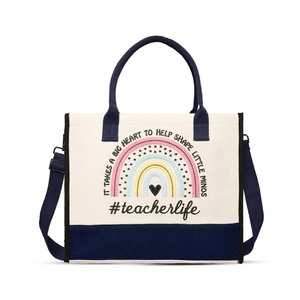 Premium Quality <b>Teacher</b> Life Canvas Tote <b>Bag</b> Eco Friendly Reusable Shopping <b>Bag</b> for <b>Teachers</b> Daily Carry Available For Sale - Product Image 3