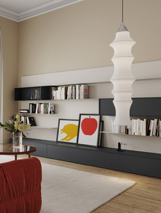 Mô hình nhà Đèn Lồng tre sáng tạo vải lụa mây ánh sáng mặt dây chuyền - Product Image 5