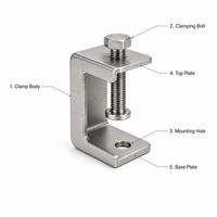 Boulon de serrage en C robuste en tôle d'acier inoxydable brossé sur mesure pour l'assemblage de machines OEM avec tolérance de fixation métallique