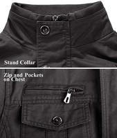Blouson aviateur d'hiver décontracté pour hommes Veste en toile avec fermeture à glissière pour Noël Vente en gros