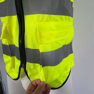 Chaleco de Trabajo Reflectante de Seguridad Amarillo-Verde de Alta Visibilidad, Personalizable con Logotipo, Transpirable, de Poliéster, Unisex, con Protección Contra Pinchazos - Product Image 6