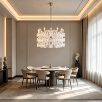 Lustre suspendu décoratif de luxe en cristal taillé à la main, design multi-couches, pour villa, hôtel, salon