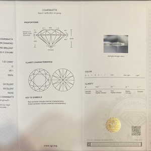 Certificat IGI pour Bague, Boucles d'Oreilles, Bracelet, Collier, Pendentif en Diamant de Laboratoire, Bijoux Finis, Carte de Certificat IGI - Product Image 2