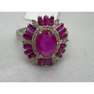 Nouvelle bague de luxe RUBY, RUBY 2, en argent sterling 925, cadeau pour fête, mariage, fiançailles, cérémonies religieuses, événements - Product Image 1