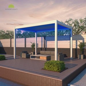 หลังคาโรงเรือนกลางแจ้งแบบมีระแนงบังแดดสำหรับสวนพร้อมผนังด้านข้าง - Product Image 3